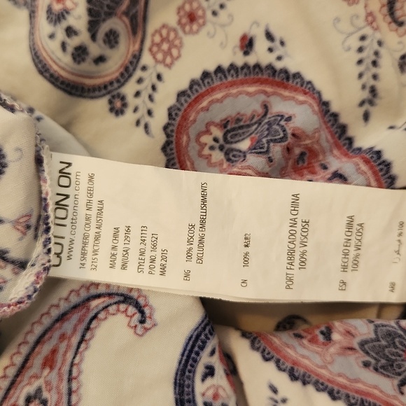 Cotton On XS Paisley Print Purple/Blue Mini Strappy Dress - Picture 12 of 12